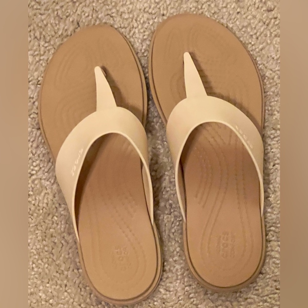 Cream Crocs
